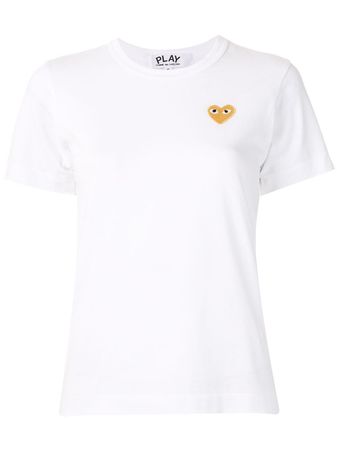 Shop Comme Des Garçons Play logo patch T-shirt with Express Delivery - FARFETCH