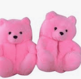 pink teddy slippers