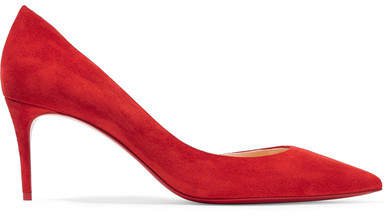 Iriza 70 Suede Pumps - Red