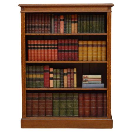 Late Victorian Solid Oak Open Bookcase For Sale at 1stDibs