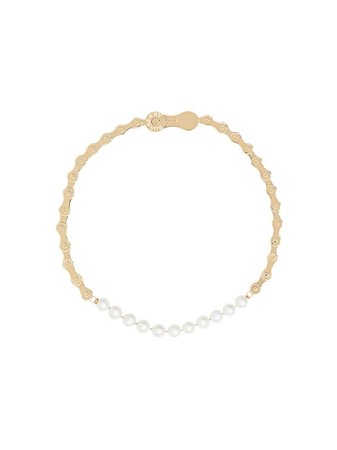 Burberry Pearl Detail Bicycle Chain Gold-Plated Necklace Ss20 | Farfetch.com