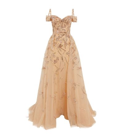 Womens Zuhair Murad beige Tulle Embellished Gown | Harrods # {CountryCode}