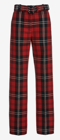 red plaid pants
