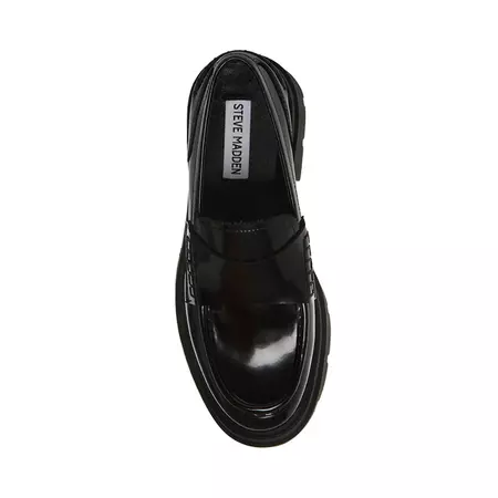 GAVEN Black Leather Platform Loafer | Women's Loafers – Steve Madden