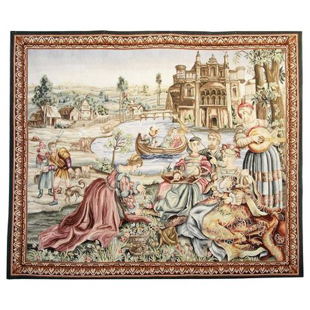 Vintage Rugs, Tapestry Flemish Wall Decoration Object, Decorative Rugs for Sale For Sale at 1stDibs
