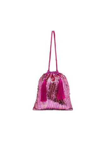 Attico Pink Sequin Tassel Silk Pouch - Farfetch