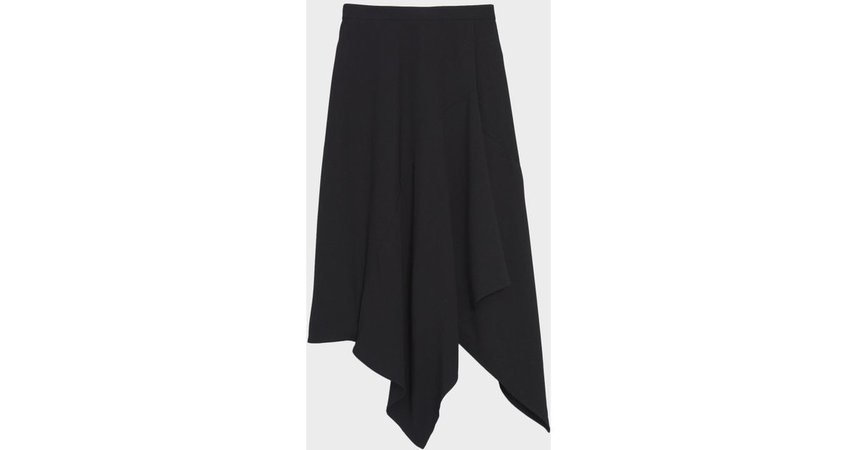 Lyst - DKNY Flowy Asymmetrical Hem Skirt in Black