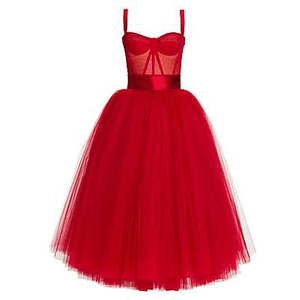 Red Sleeveless Tulle Dress Gown