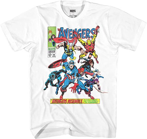 Amazon.com: Marvel Men's Comics Crew T-Shirt, Charcoal Heather, Large: Clothing