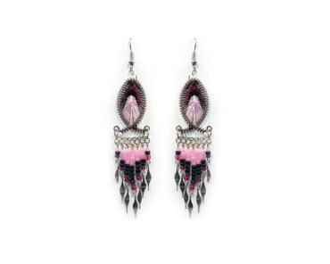 black and pink earrings - Google Search