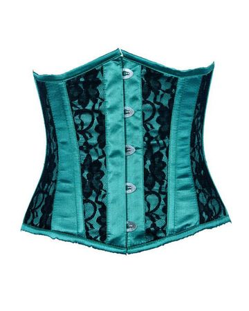 Turquoise Underbust with Black Lace