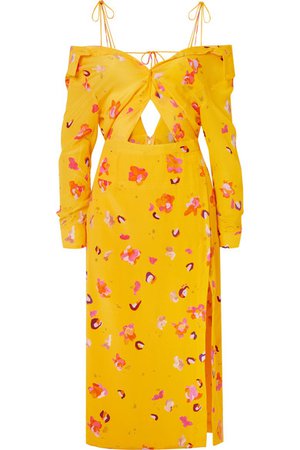 Altuzarra | Adele cold-shoulder cutout floral-print silk crepe de chine midi dress | NET-A-PORTER.COM