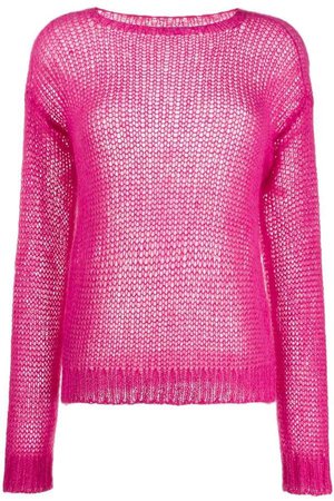 ribbed crew neck knitted top