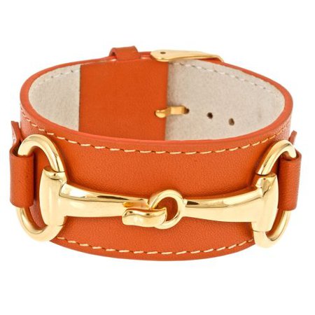 orange leather bracelet