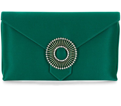 Emerald envelope clutch