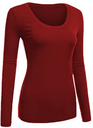 Amazon.com: Emmalise Women's Junior and Plus Size Basic Scoop Neck Tshirt Long Sleeve Tee, Small, 2Pk Black, Black: Clothing