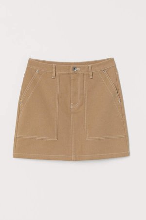 Skirt with Pockets - Beige