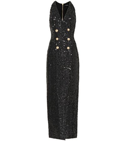 Sequinned wrap dress