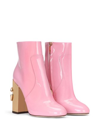 Dolce & Gabbana DG Patent Leather Ankle Boots