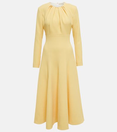 Belgium Crepe Midi Dress in Yellow - Emilia Wickstead | Mytheresa