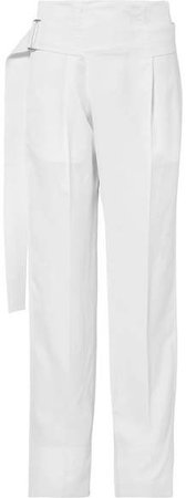 Pleated Cady Wide-leg Pants - White