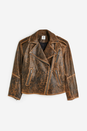 leather biker jacket hm