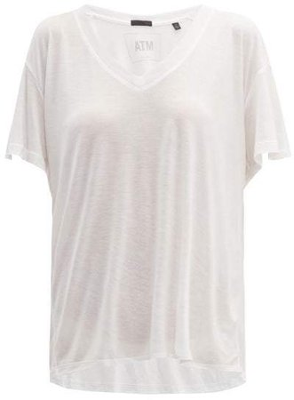 Atm - V Neck Modal Jersey T Shirt - Womens - White