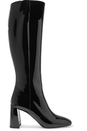 Prada | 85 patent-leather knee boots | NET-A-PORTER.COM