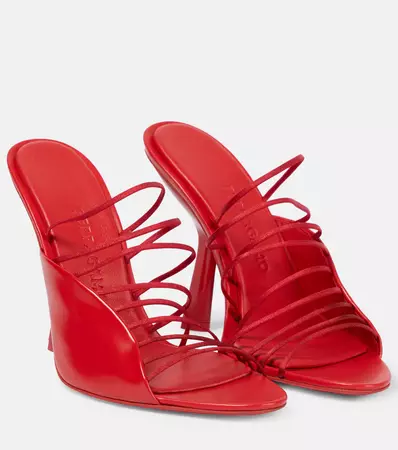 Leather Sandals in Red - Ferragamo | Mytheresa