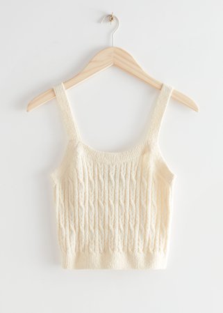 Cable Knit Tank Top - Cream - Tanktops & Camisoles - & Other Stories US
