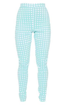 Mint Gingham High Waisted Woven Stretch Legging | PrettyLittleThing