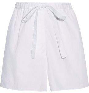 Tie-front Cotton-poplin Shorts