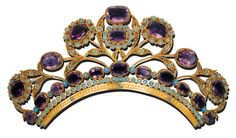 Beautiful Amethyst and Turquoise head ornament c. 1815