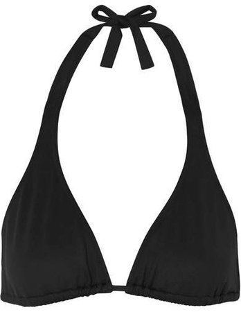Athens Triangle Halterneck Bikini Top - Black