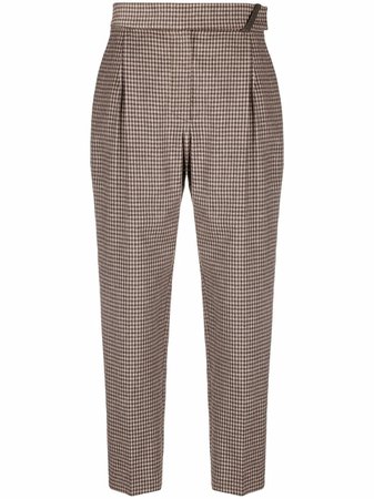 Brunello Cucinelli gingham-check high-waisted Trousers - Farfetch