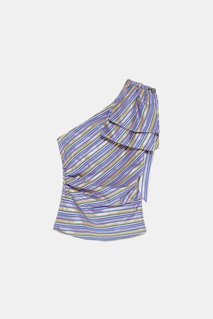 STRIPED TOP WITH BOW - View All-DRESS TIME-WOMAN-CORNER SHOPS | ZARA United States blue