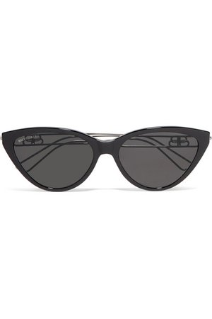 Balenciaga | Cat-eye acetate and silver-tone sunglasses | NET-A-PORTER.COM