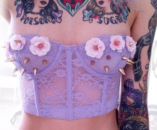 Pastel Goth Spiked Lace Corset Top