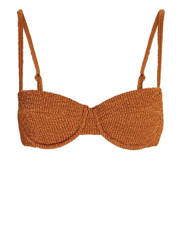 Veronica Beard Dyer Smocked Bikini Top | INTERMIX®