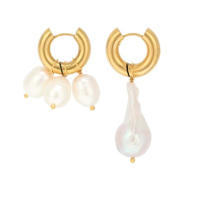 Timeless Pearly - 24kt gold-plated hoop earrings with pearls | Mytheresa