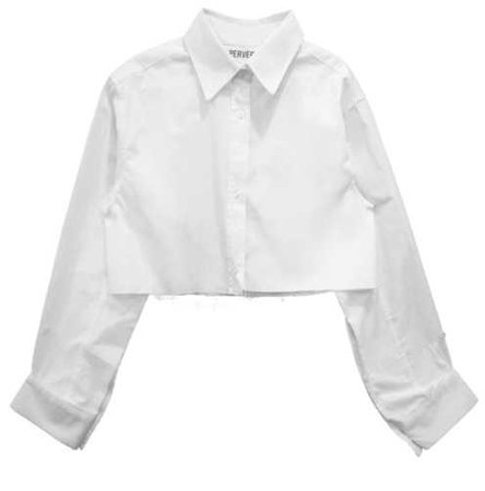 perverze cut large shirt white