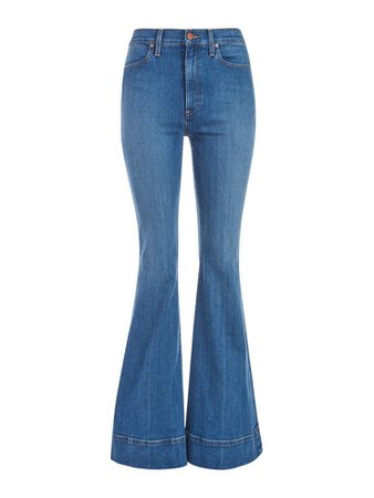 blue bellbottom jeans