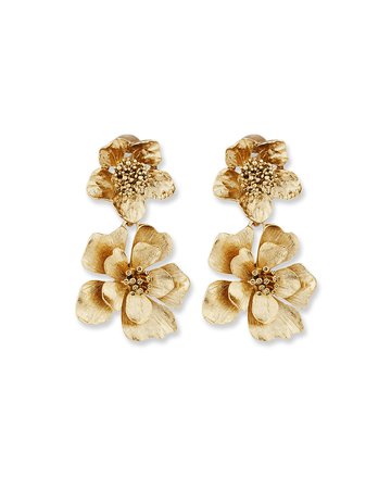 gold drop flower earrings - Google Search