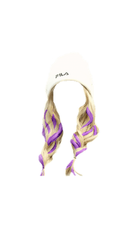 Blonde Fila Beanie Hair with purple streaks (Dei5 edit)