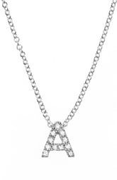 18k Gold Pave Diamond Initial Pendant Necklace