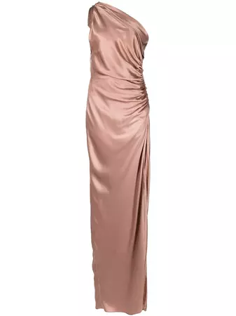 Michelle Mason one-shoulder Silk Gown