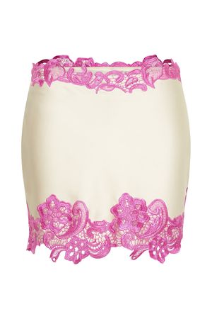 Niamh Mini Skirt With Lace - Nude - MESHKI U.S