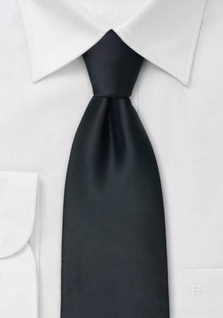 Black men's ties Formal black necktie - ties shop - black, silver & white