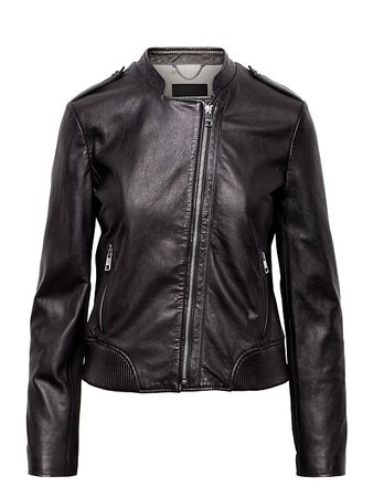 Leather Moto Jacket | Banana Republic Black