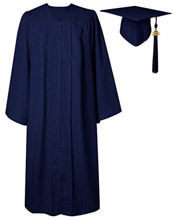 GGS Unisex Matte Graduation Gown Cap Tassel Set for Bachelor/High School 2019 Year Charm 12 Colors